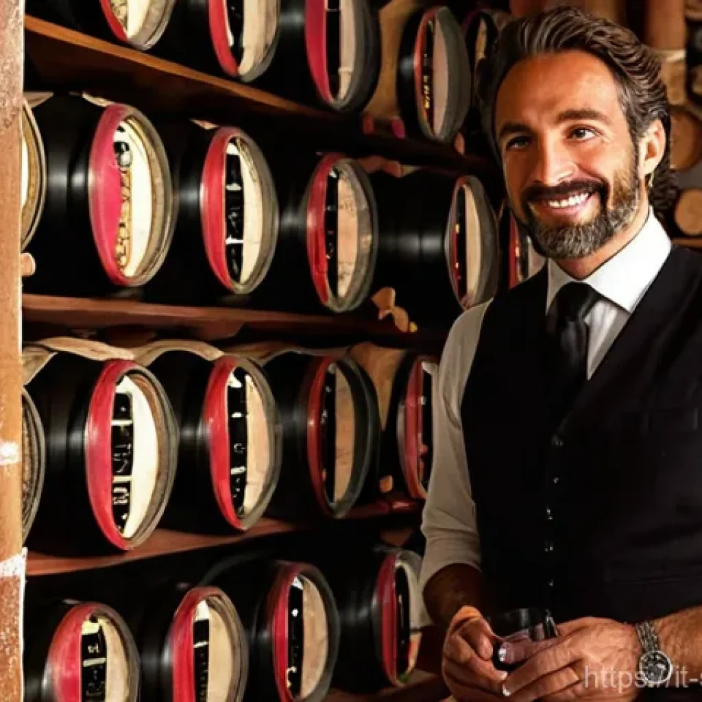 소믈리에가 준비해야 할 기본 자질 - **Prompt: The Sensory Journey of an Italian Sommelier**
    "A professional Italian sommelier, a man...