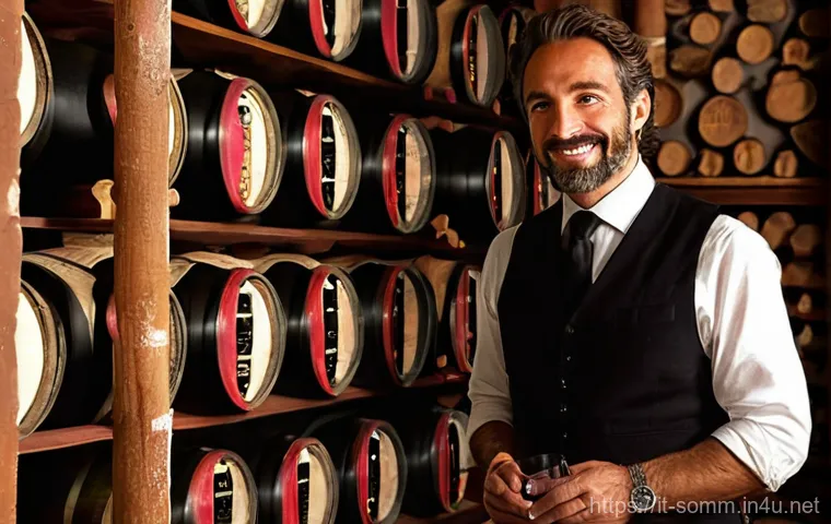 소믈리에가 준비해야 할 기본 자질 - **Prompt: The Sensory Journey of an Italian Sommelier**
    "A professional Italian sommelier, a man...