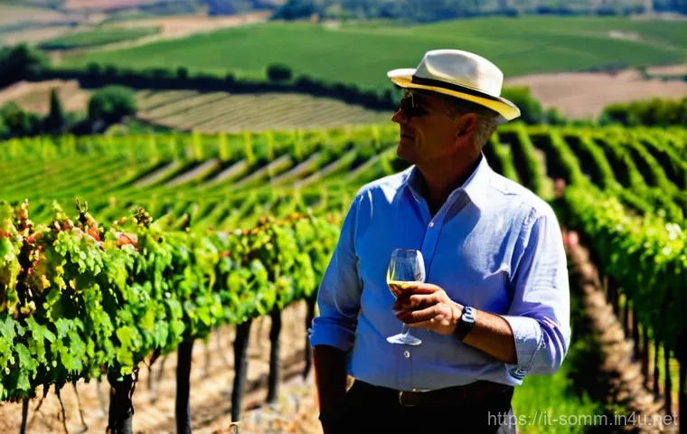 소믈리에 자격증 시험 접수 방법 - **Prompt:** "A charismatic and impeccably dressed Italian sommelier, either male or female, stands c...