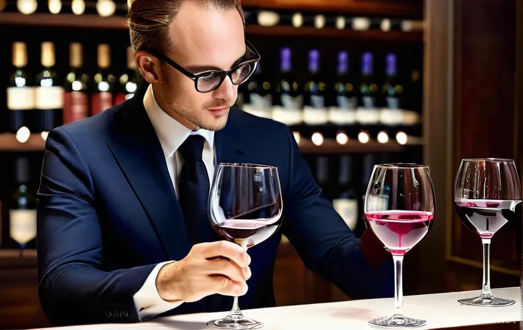 와인 산업에서의 소믈리에 역할 - Here are three detailed image prompts in English, reflecting the provided text about sommeliers, adh...