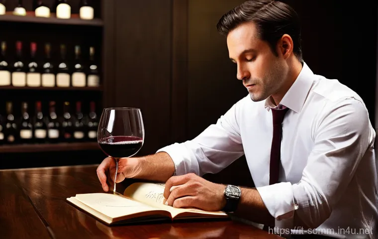 소믈리에로서 성장하는 법 - **Prompt:** A young, enthusiastic sommelier student, an Italian woman in her early 20s, with short, ...