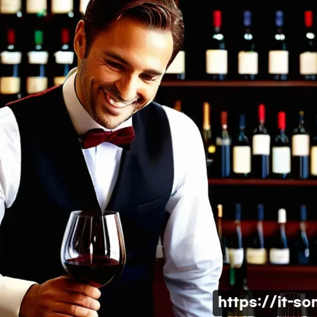 소믈리에 경력자 인터뷰 모음 - **Prompt 1: The Modern Sommelier as a Storyteller and Emotional Guide**
    "A stylish, Italian somm...