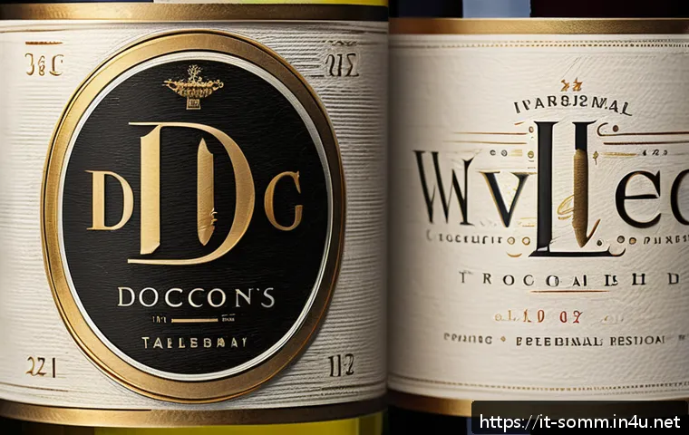 소믈리에의 와인 추천 노하우 - A detailed close-up of an elegant Italian wine bottle label featuring classic design elements: the d...
