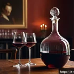Home 21 와인 디캔터 종류와 사용법 - A luxurious crystal decanter with a long slender neck and medium-sized base, placed elegantly on a p...