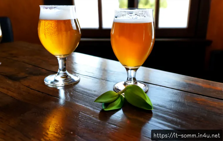 소믈리에가 알아야 할 맥주 지식 - Photorealistic Italian craft beer tasting lesson in a warm traditional enoteca, knowledgeable sommel...